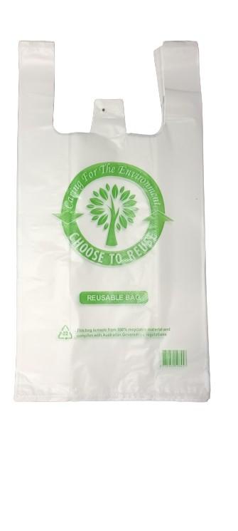 Plastic Carry Bag Medium Reusable X 100