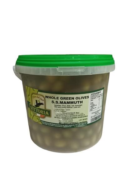 Whole Super Mammoth Green Olives 5Kg