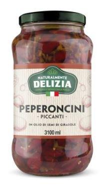 Chili Peppers In Sunflower Oil Delizia 1700mL