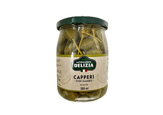 Capers With Stem In Vinegar Mamma Tina 580mL