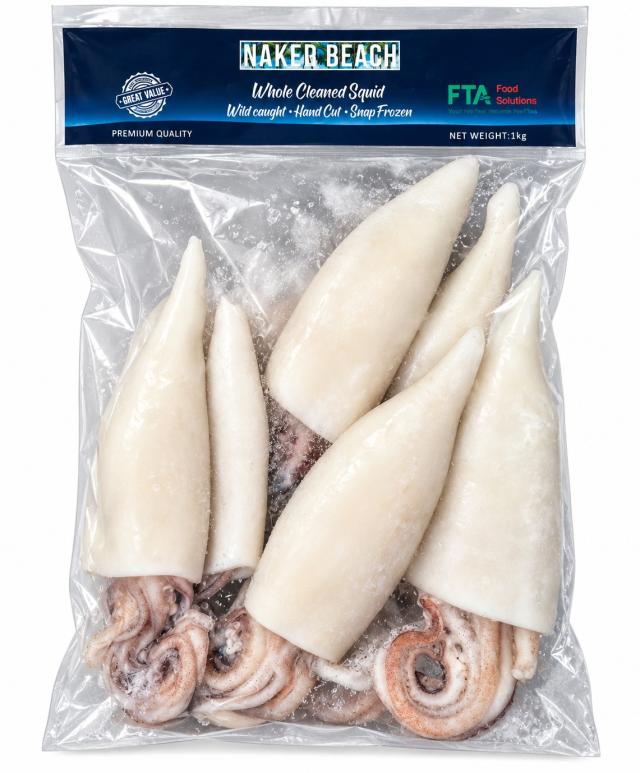Squid Whole Clean 6/8 1kg